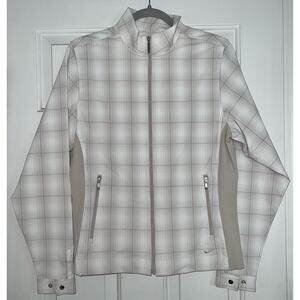 NIKE Golf - Beige/White Plaid Full Zip Jacket - size medium